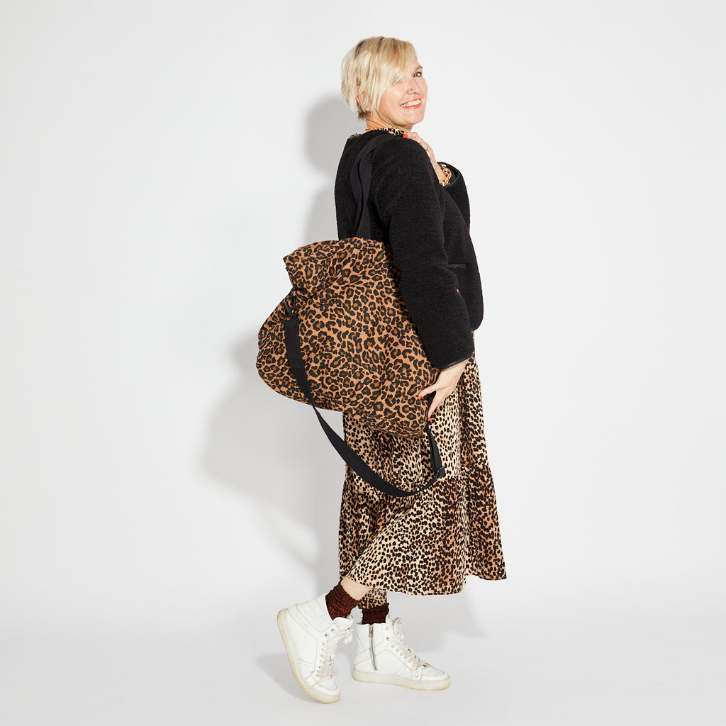 Leopard Print Large Tote Bag Shoulder Strap