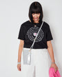 Brothers, Sisters Promised Land graphic design tshirt with white & pink ink- Disko Kids