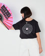 Brothers, Sisters Promised Land graphic design tshirt with white & pink ink- Disko Kids