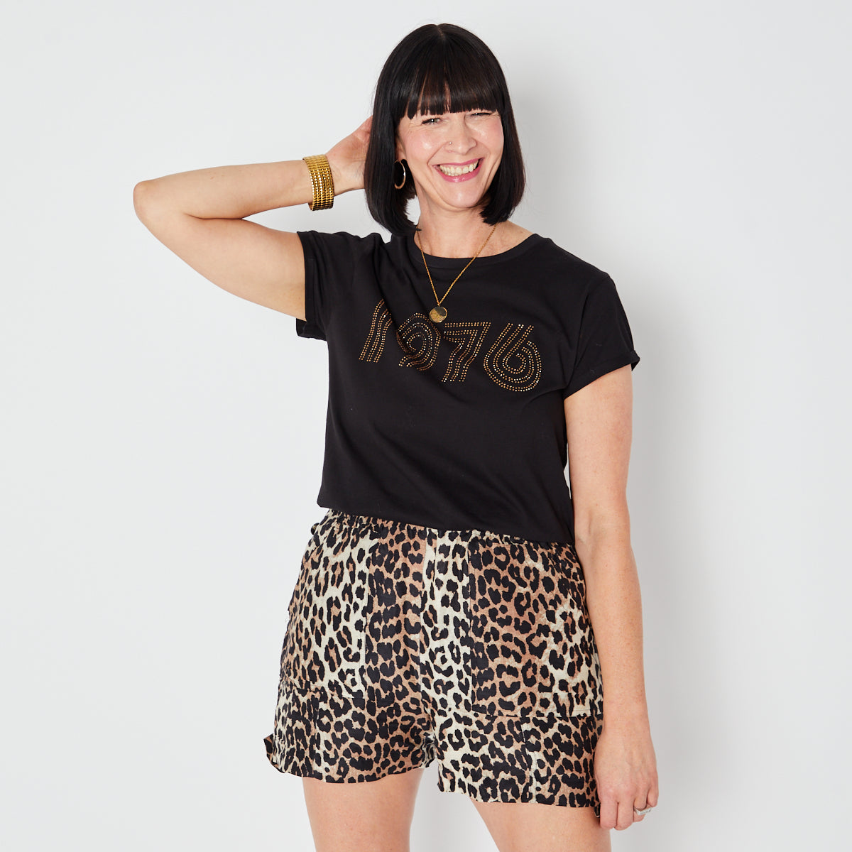 1976 embellished tshirt with gold skirt - Disko Kids