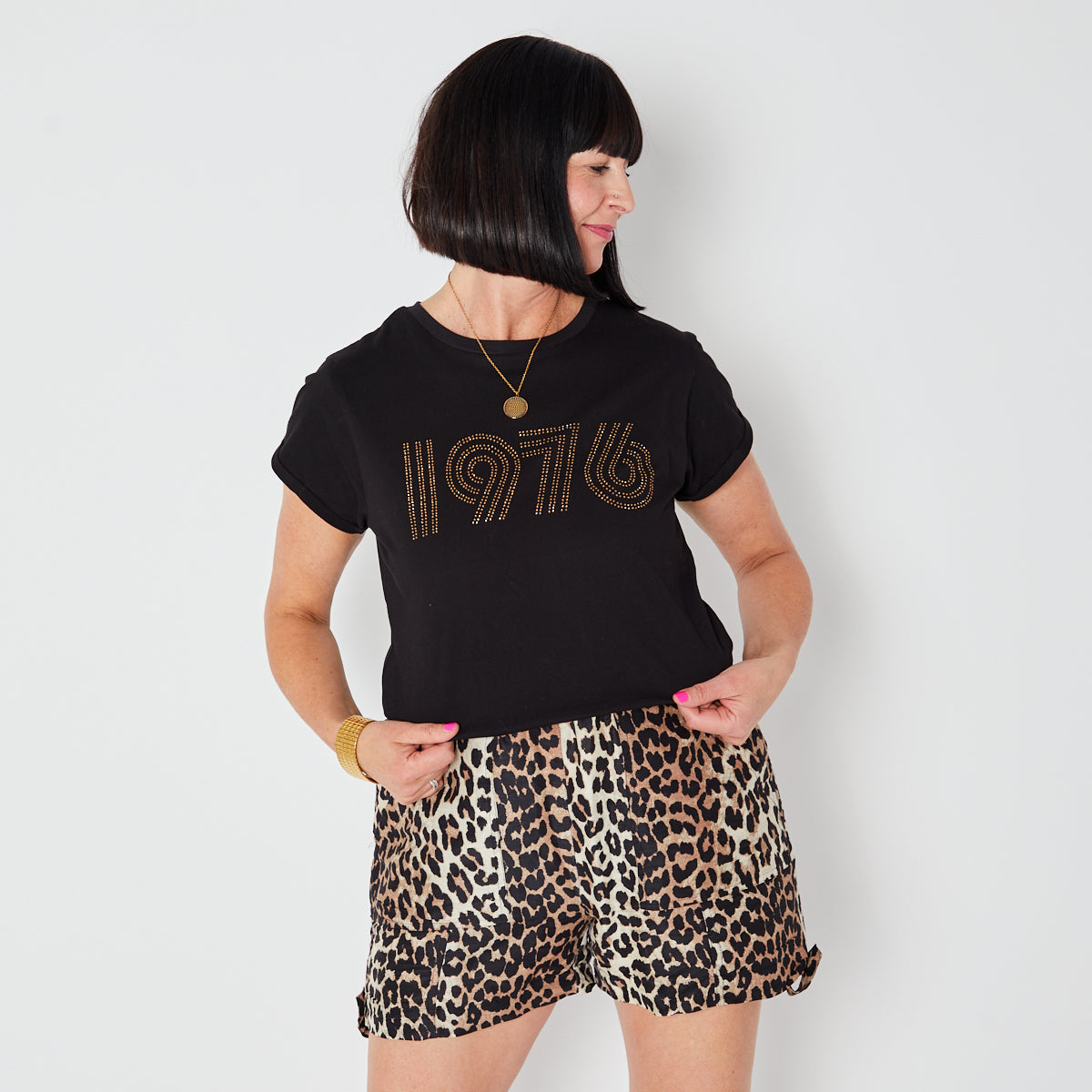 1976 embellished tshirt with gold skirt - Disko Kids