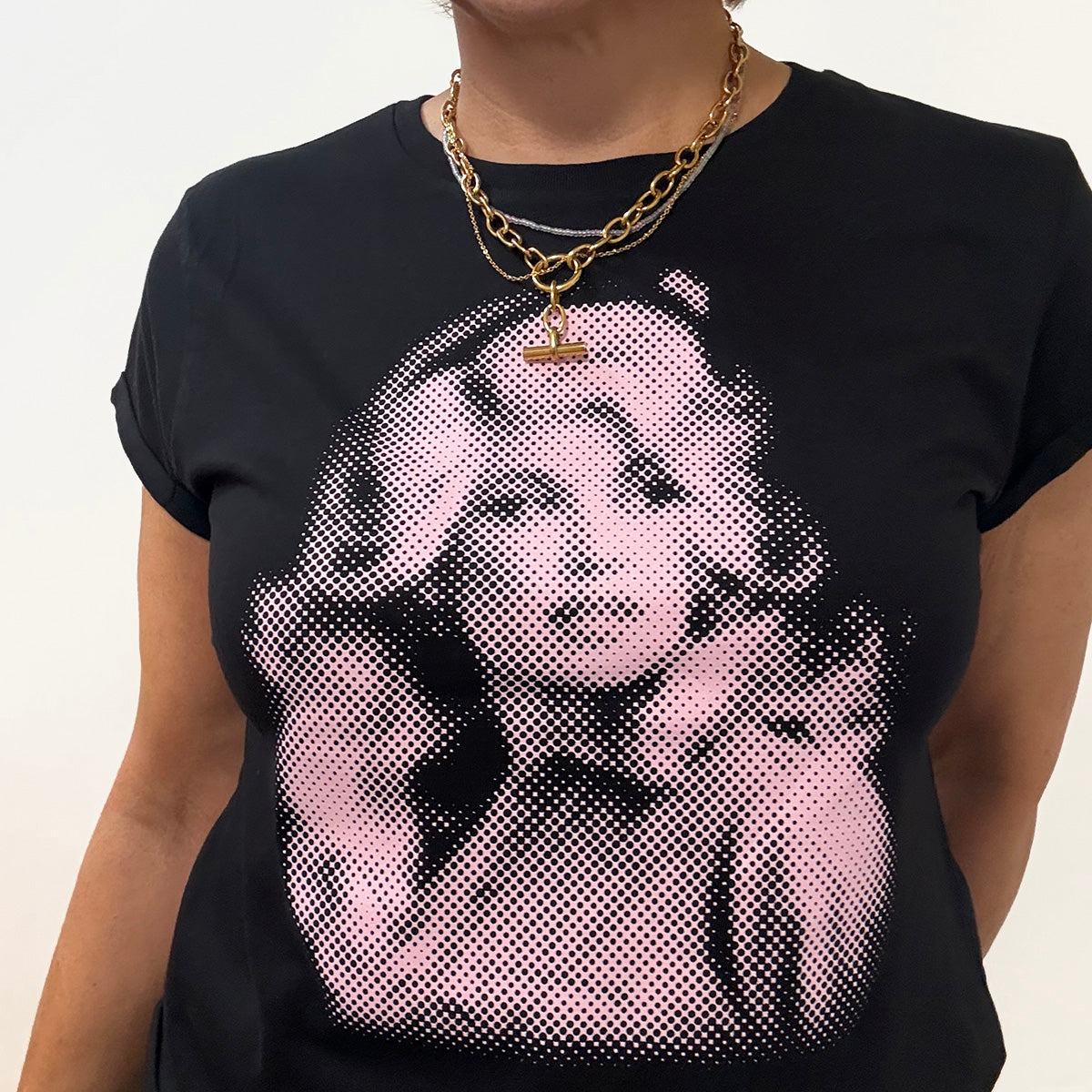 Dolly Parton Inspired Dolly Dots design Black Tshirt Disko Kids 