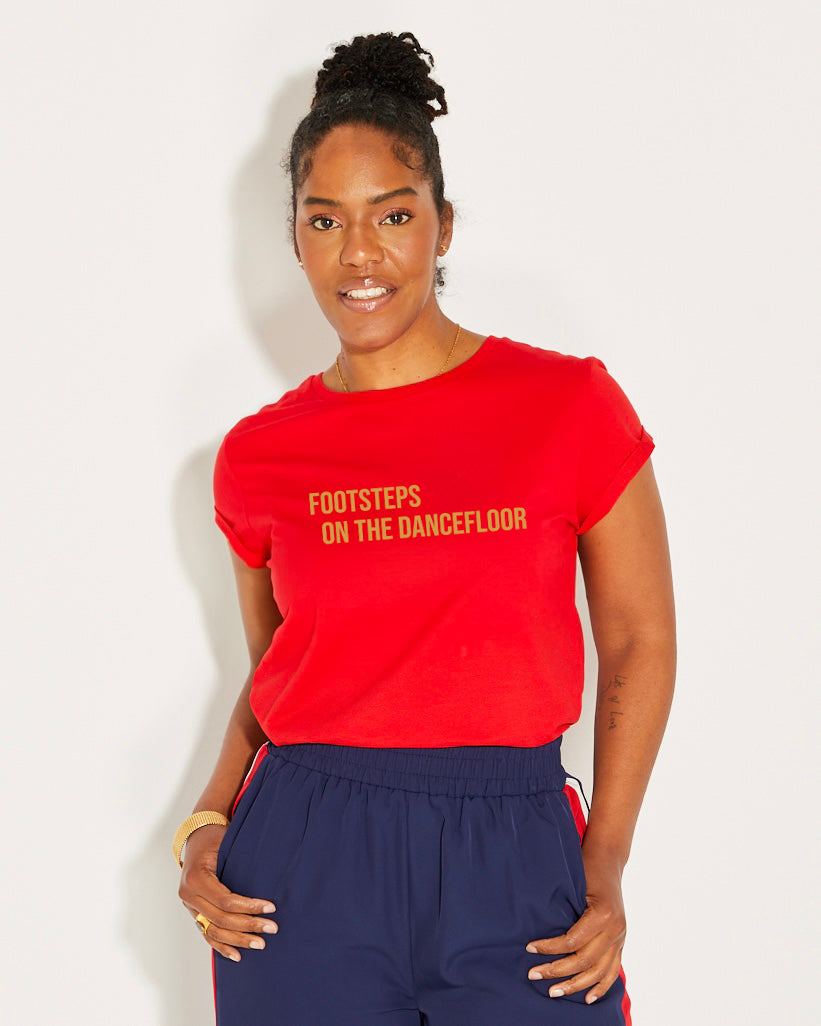 Footsteps Candi Tshirt Red & Gold