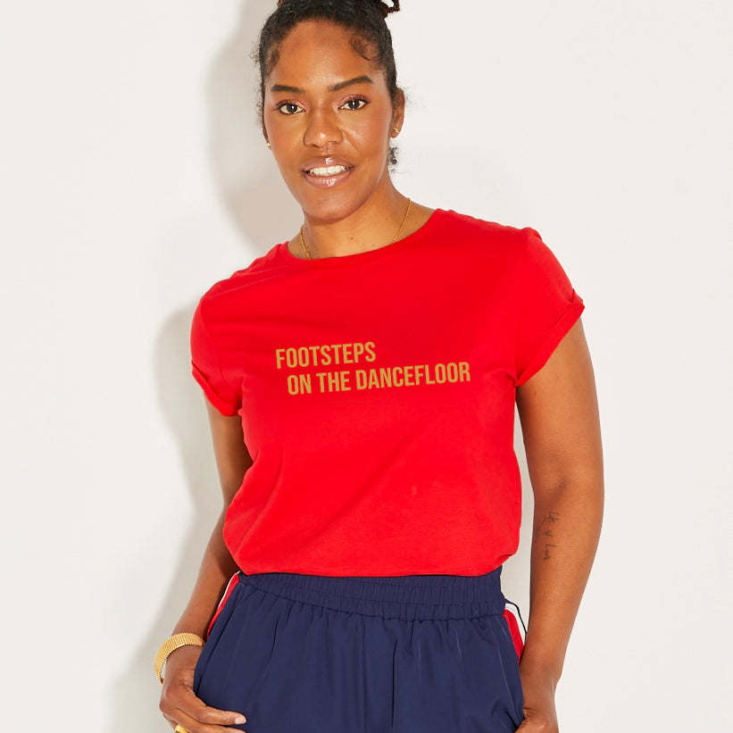 Footsteps Candi Tshirt Red & Gold