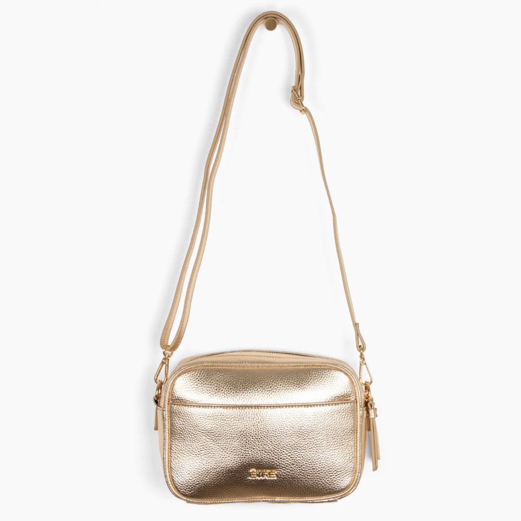 Vegan Metallic Gold Disco Bag Front