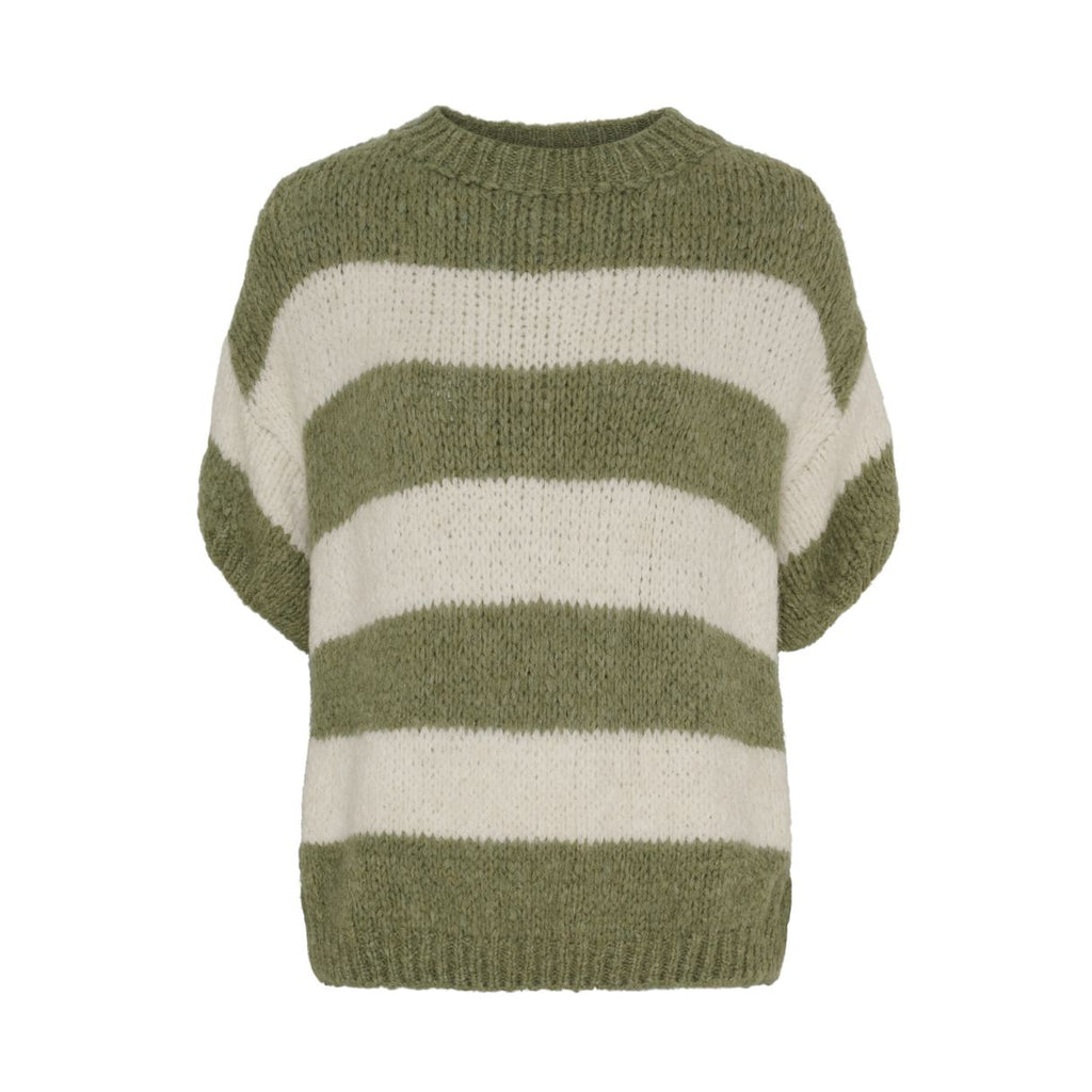 Khaki & Cream Wool Mix Jumper