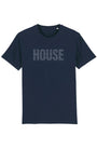 navy mens tshirt with the word house on the front - house music tshirt