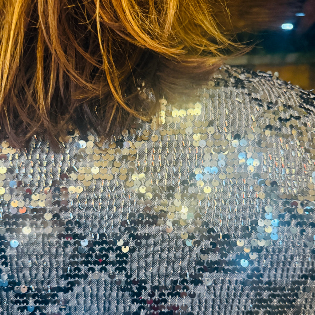 Sequin Tie Front Top Disko Kids