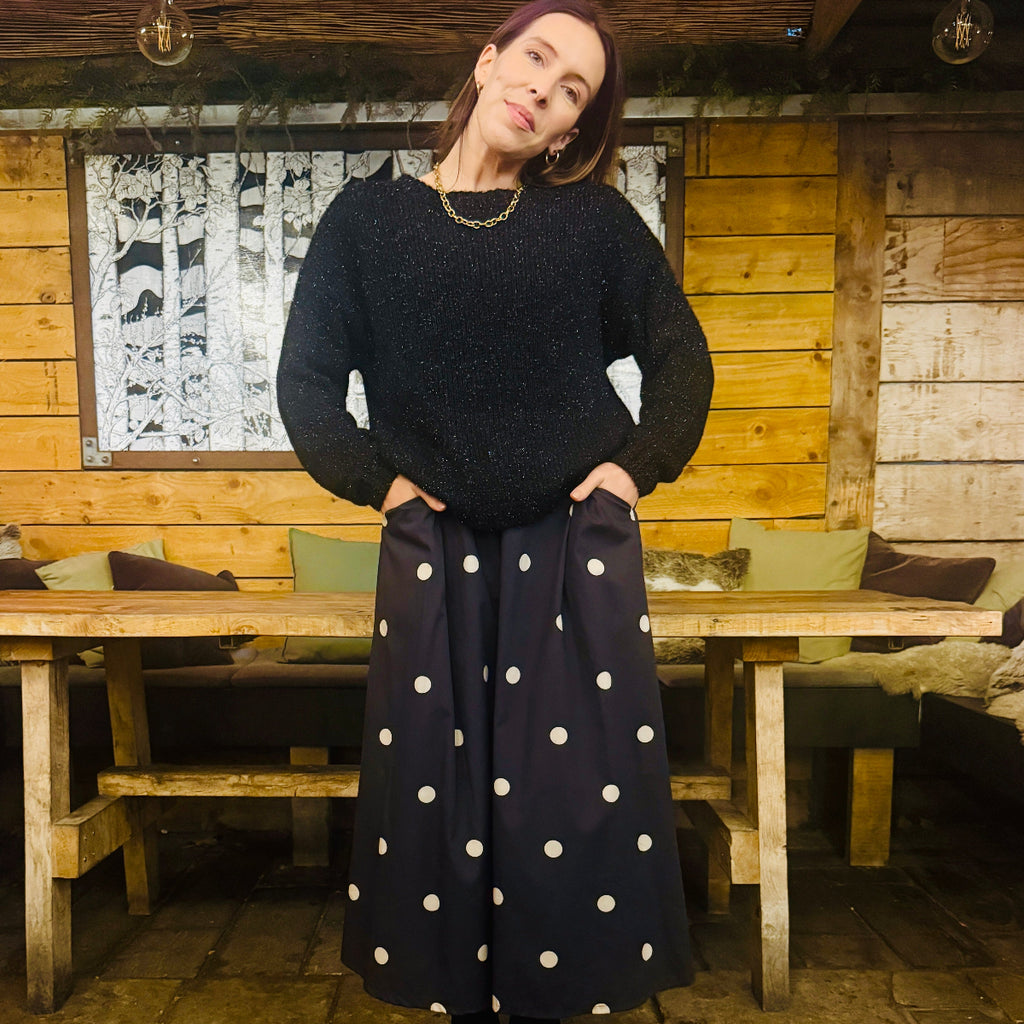 Polka dot Spot A line Skirt Black & White Disko Kids 