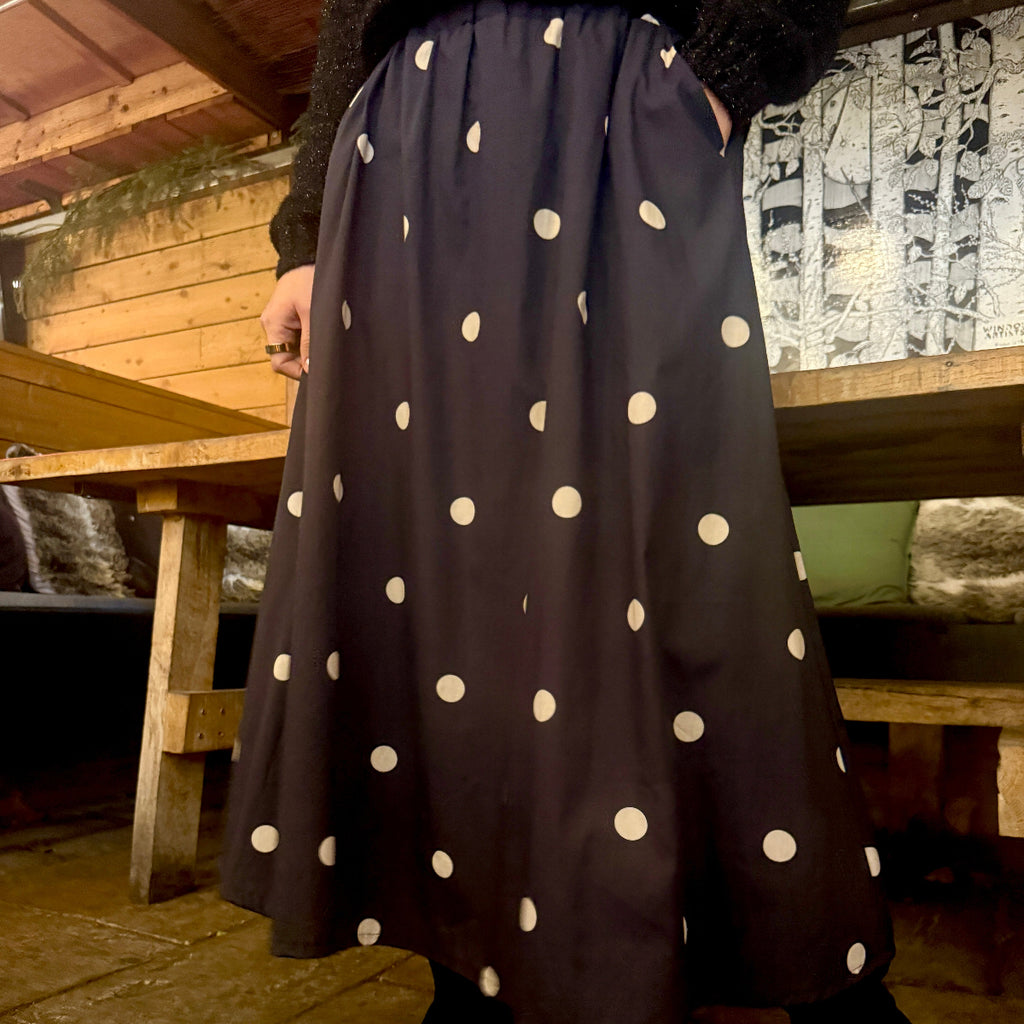 Polka dot Spot A line Skirt Black & White Disko Kids 