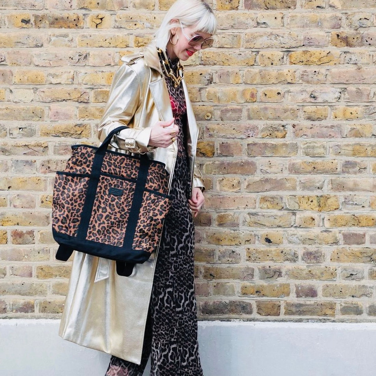 Leopard Print Backpack with black accents by Sixton - Disko Kids 
