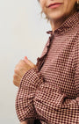 Burgundy & cream gingham ruffle blouse Disko Kids 