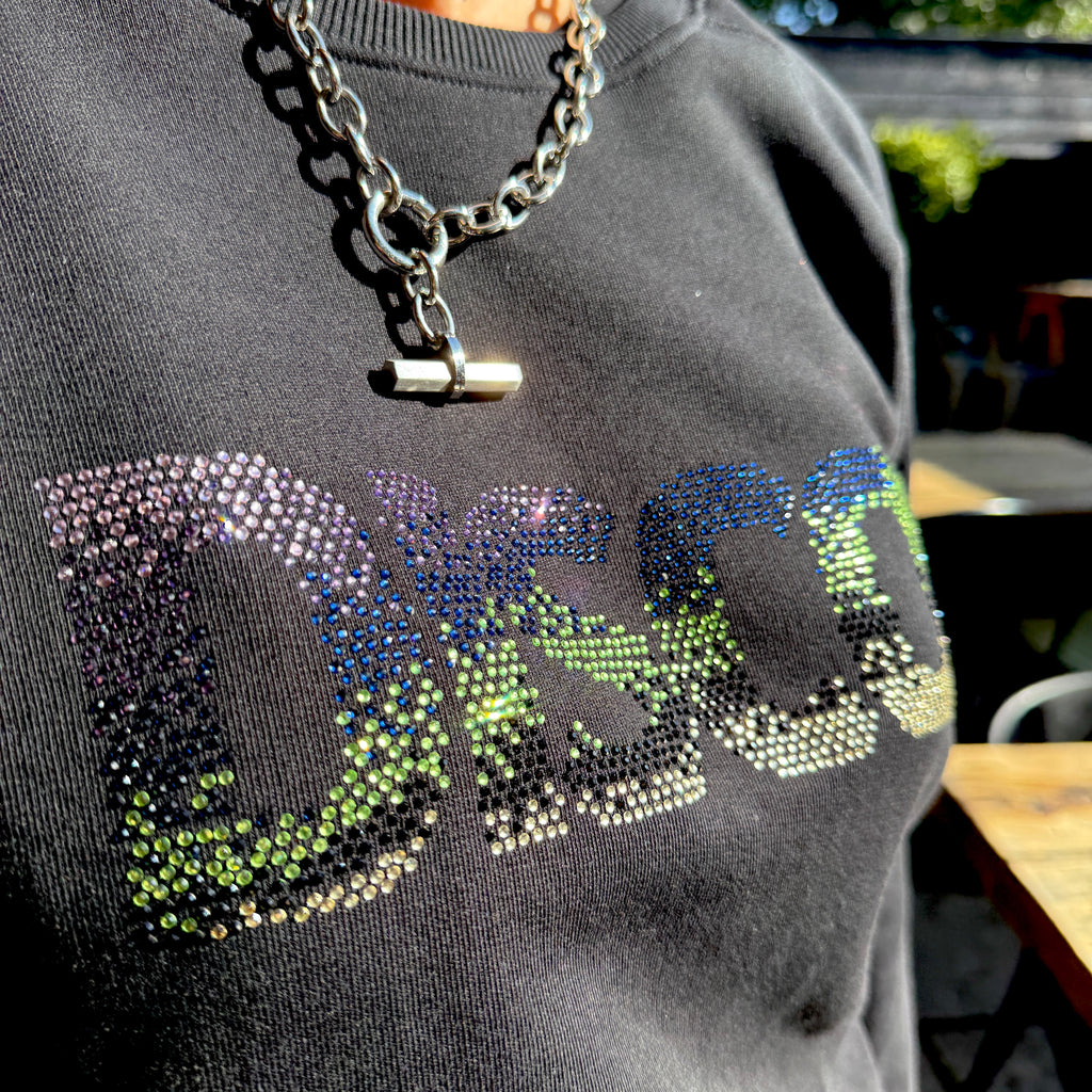 sparkly disco embellished sweatshirt