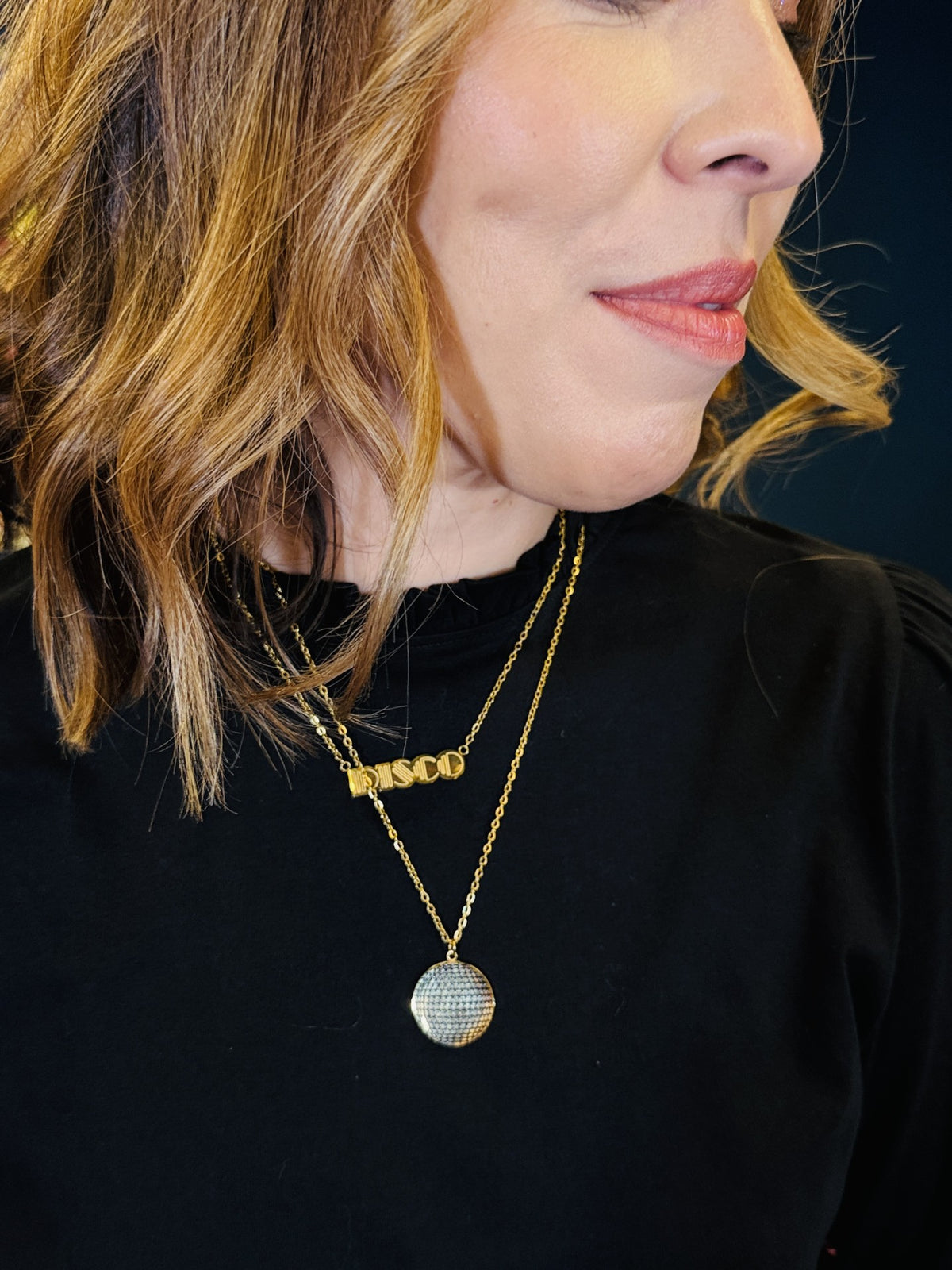 Discoball necklace 