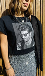 George michael dot tshirt with silver skirt - partywear Christmas outfit