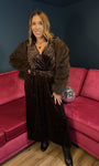 Leopard print velvet jumpsuit partywear Christmas womenswear disco 
