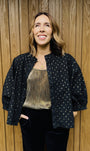Black and gold reversible metallic jacket womenswear disko kids