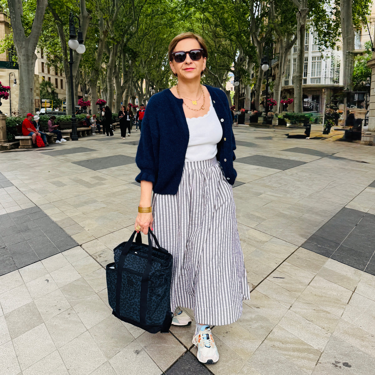 Stripe cotton a line skirt summer festival disko kids 