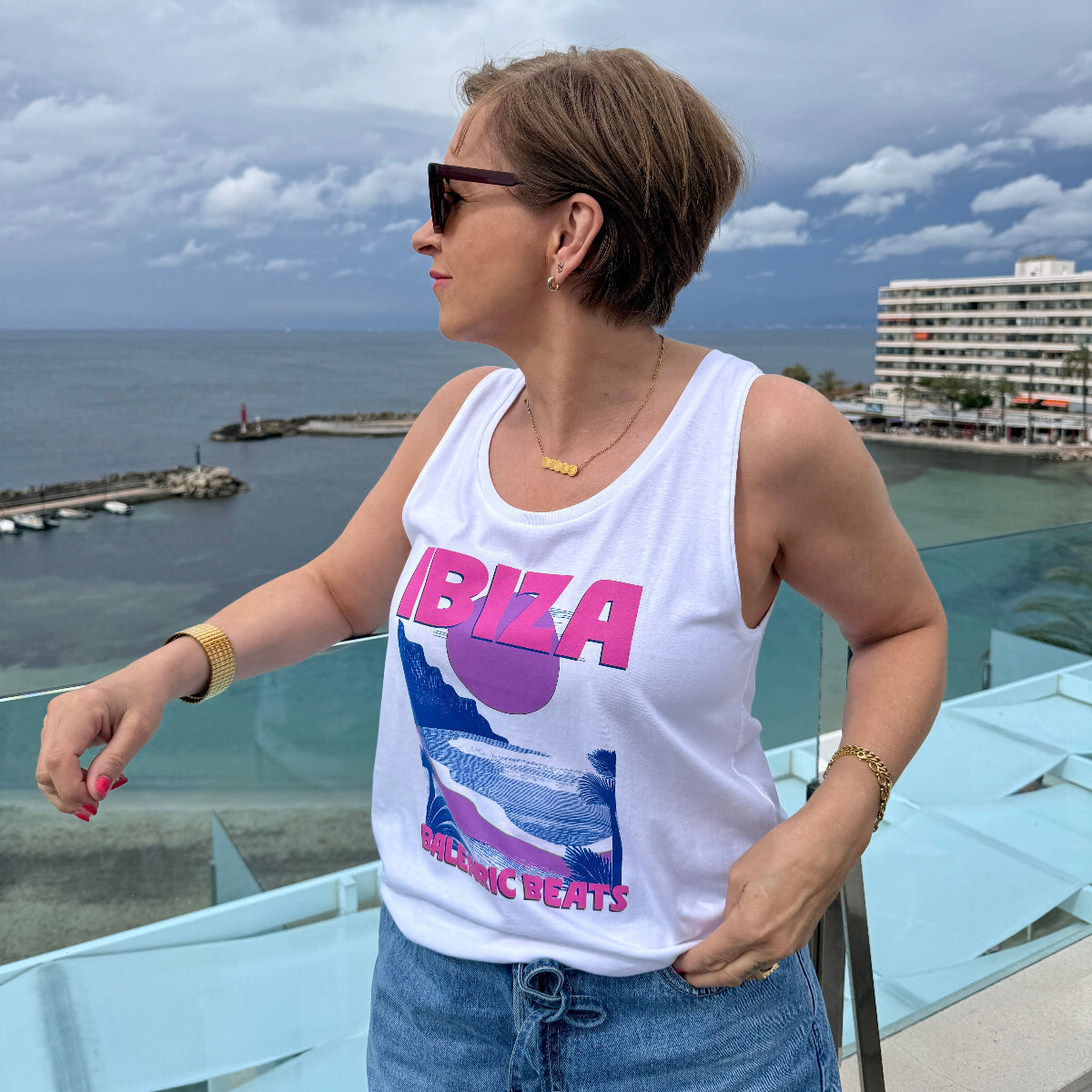 Ibiza Beats Patti Vest White