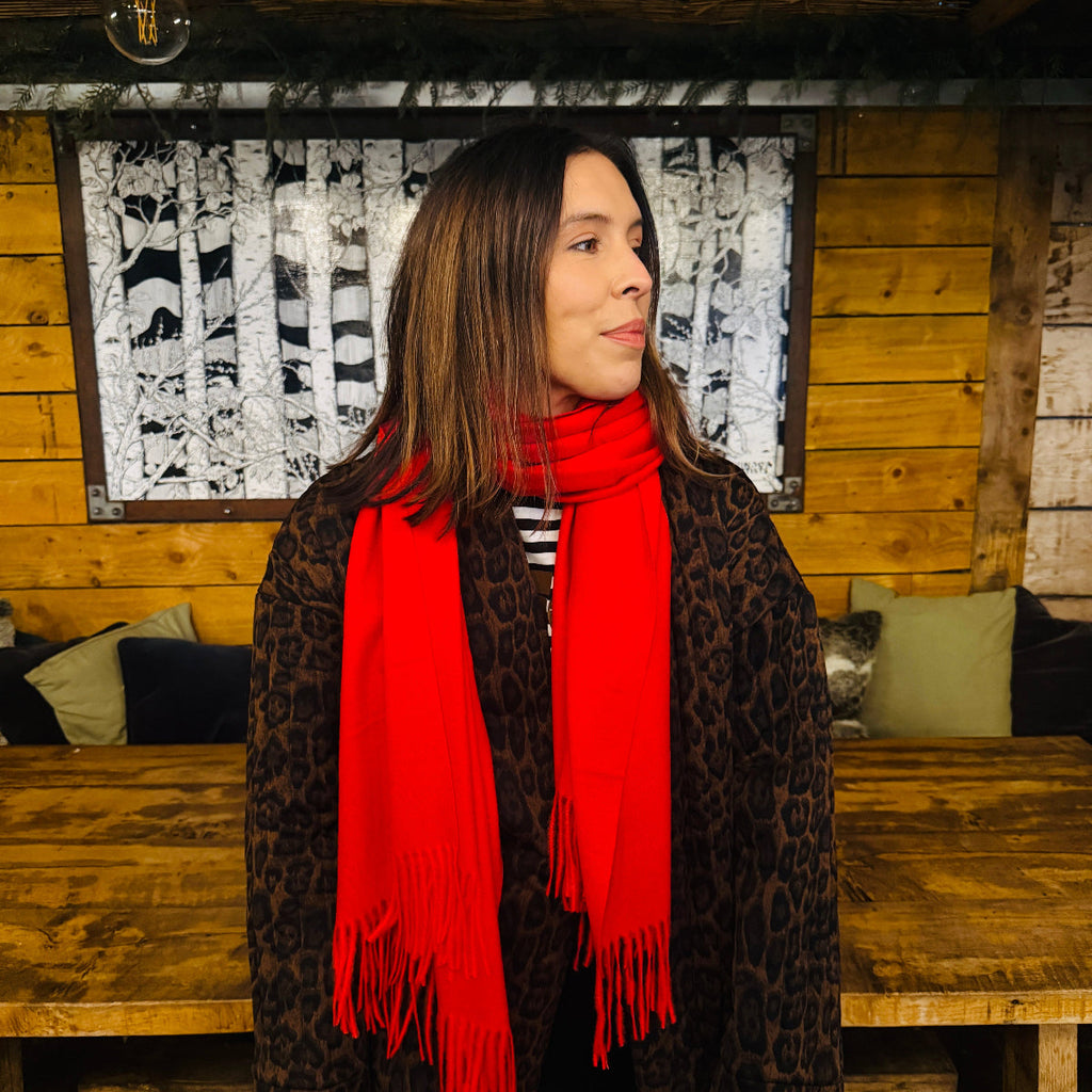 Red Womens Scarf Disko Kids 