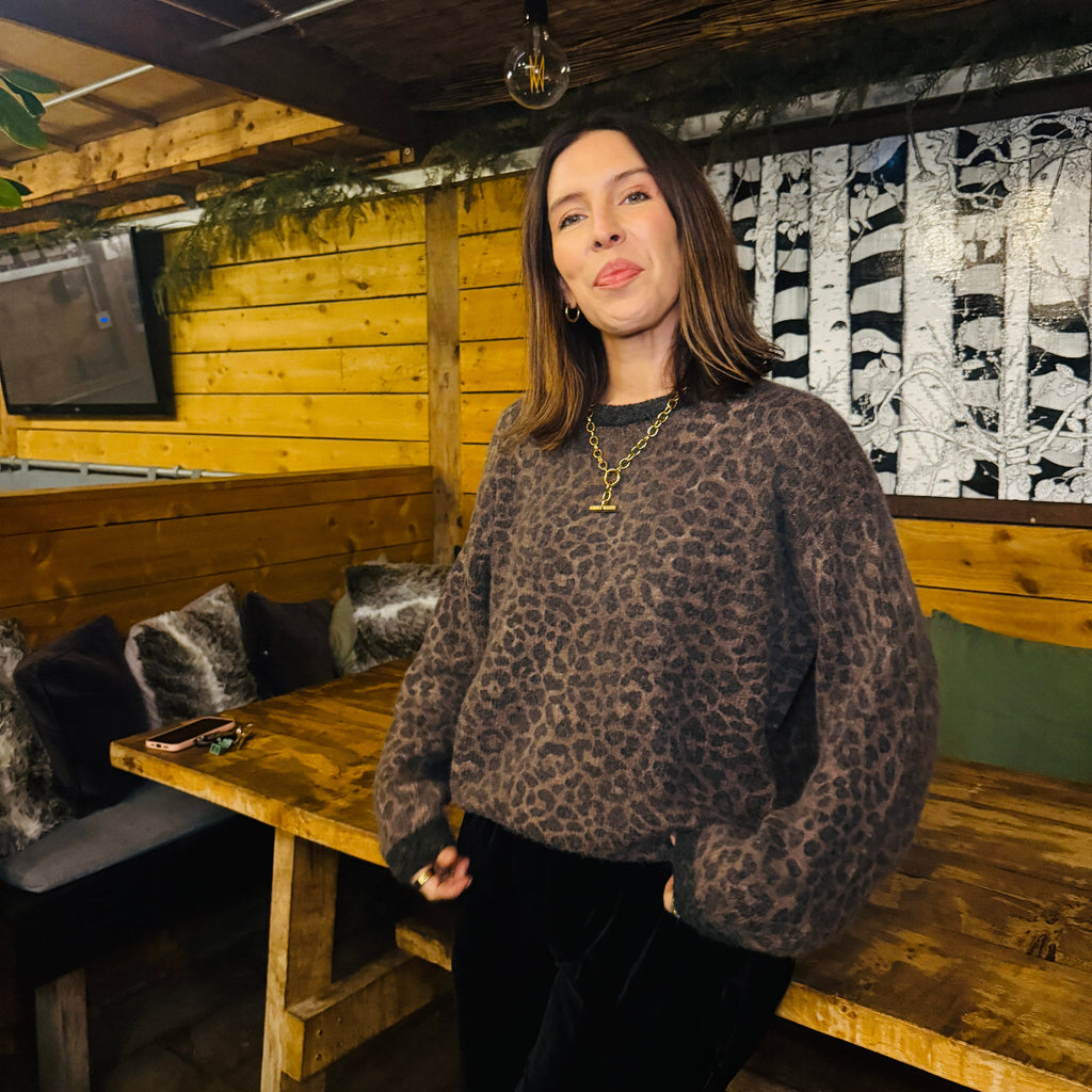 Womens Leopard Print Jumper - Disko Kids