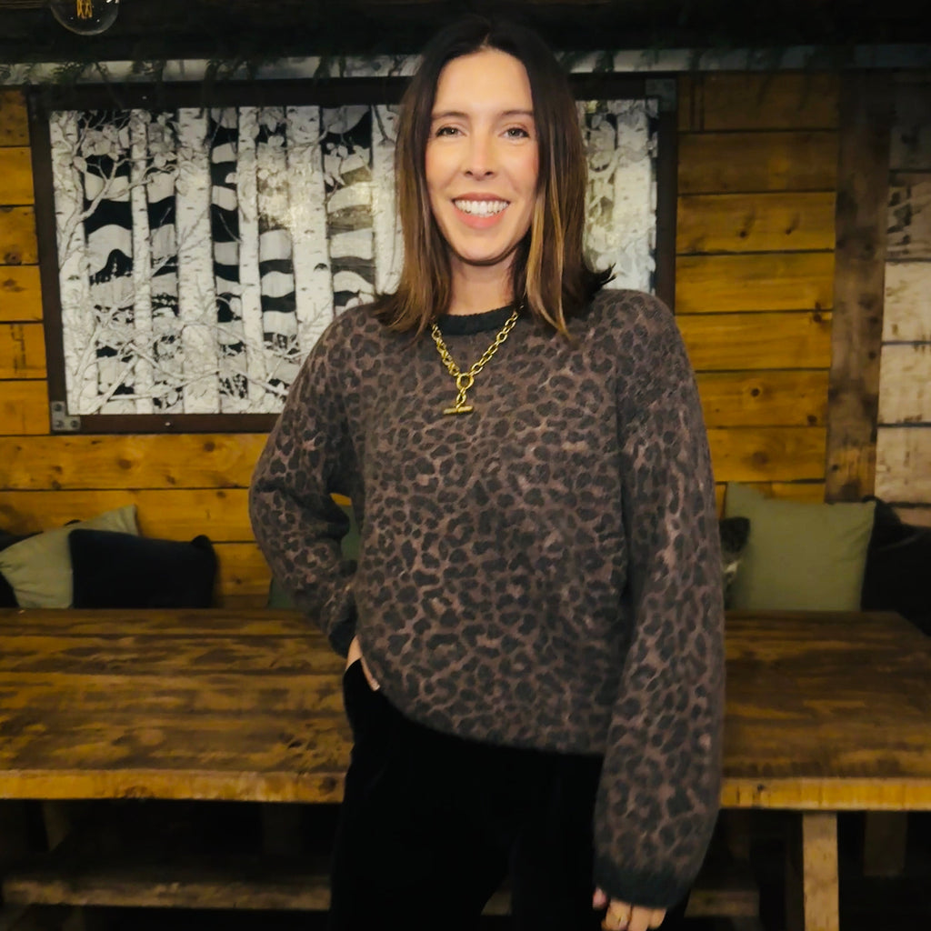 Womens Leopard Print Jumper - Disko Kids