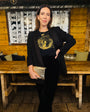 Womens black tshirt with gold discoball design - Disko Kids