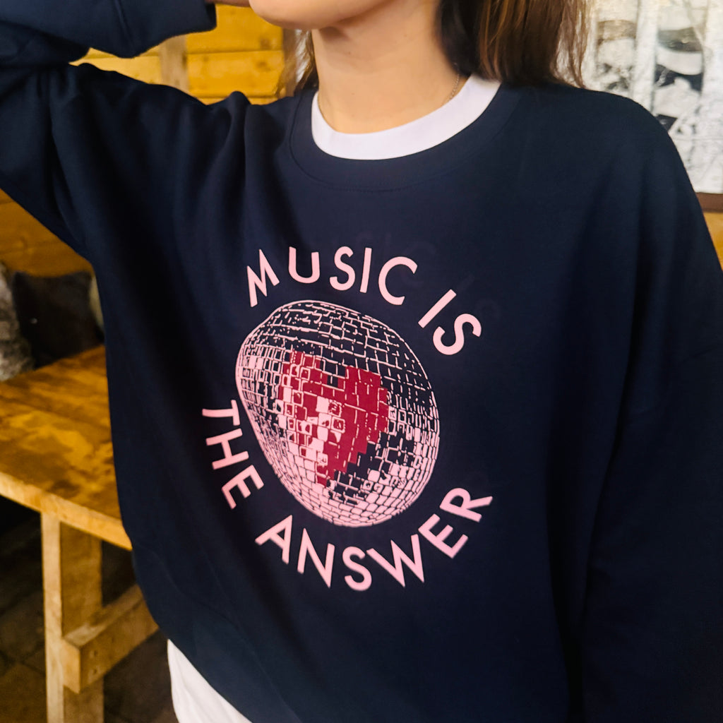 Music is the Answer Navy Sweatshirt Disko Kids