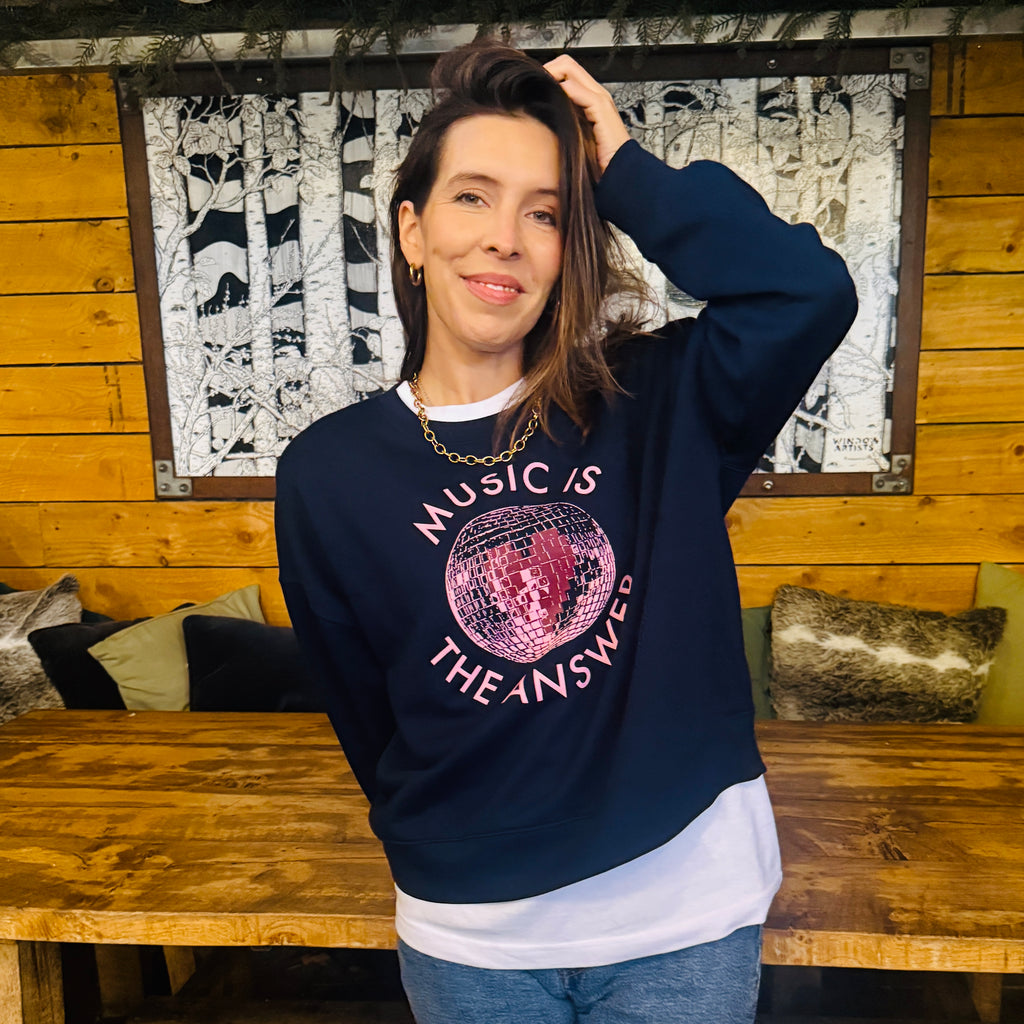 Music is the Answer Navy Sweatshirt Disko Kids