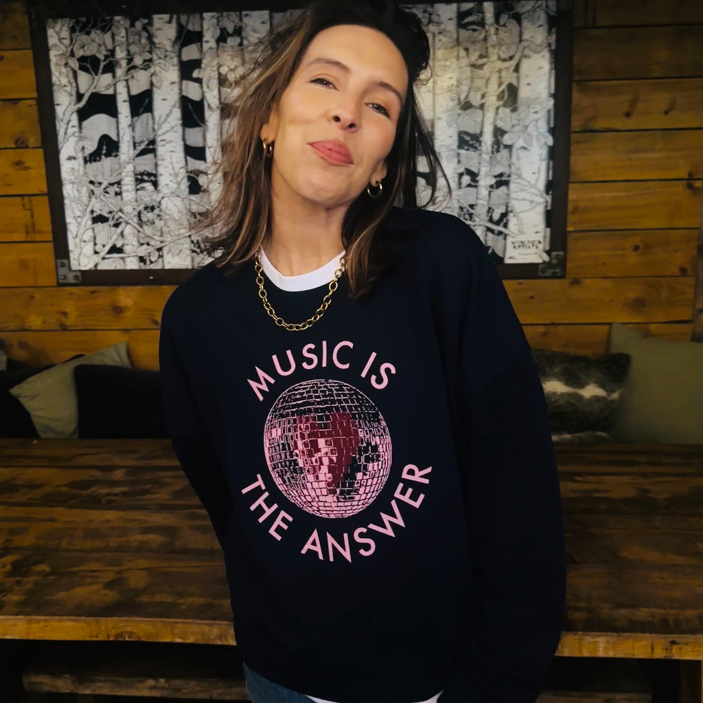 Music is the Answer Navy Sweatshirt Disko Kids