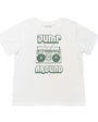 white tshirt jump around and boom box graphic desgin