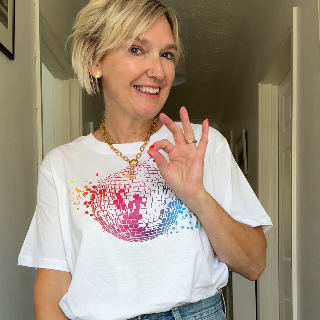 Disco Down Donna Tshirt Rainbow