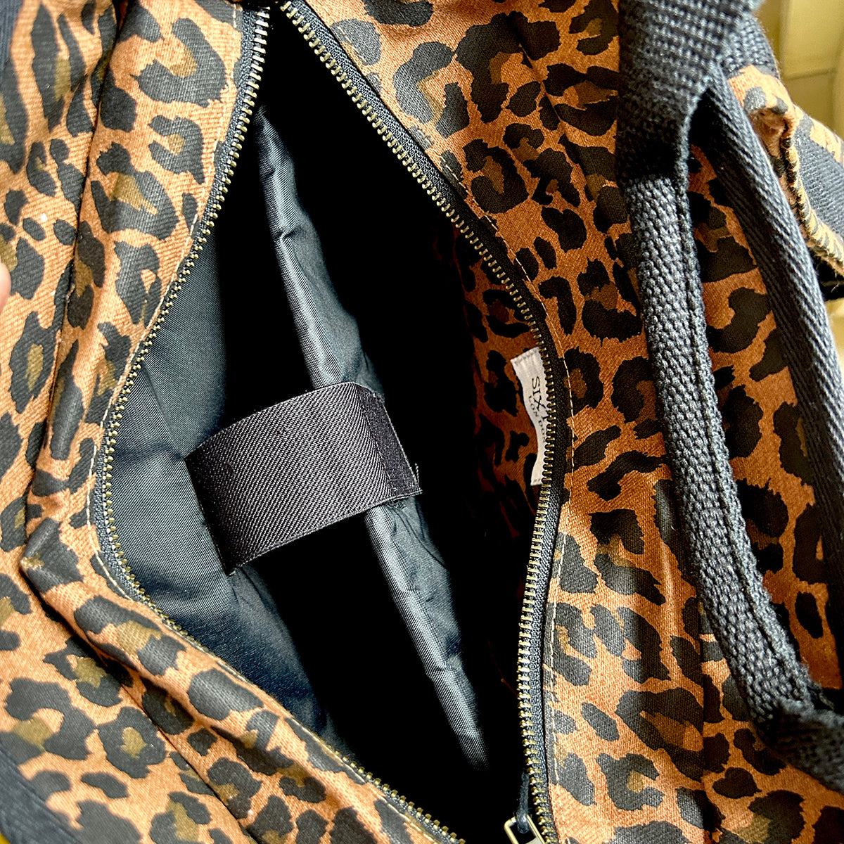 Leopard Print Backpack with black accents by Sixton - Disko Kids 