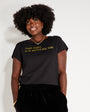 Last Night a DJ Saved My Life Womens Black and Gold Tshirt Disko Kids