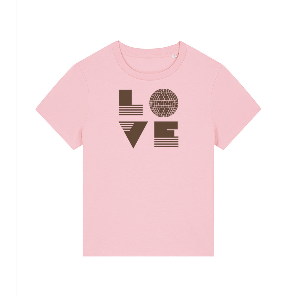 Disko Kids Love Disco Ball Tshirt Pink
