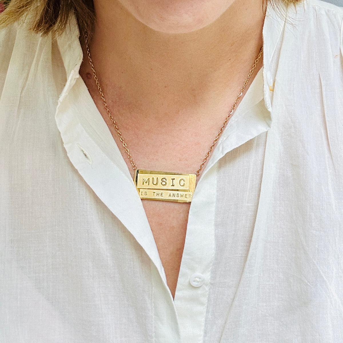 Music Is The Answer Gold Pendant Disko Kids 
