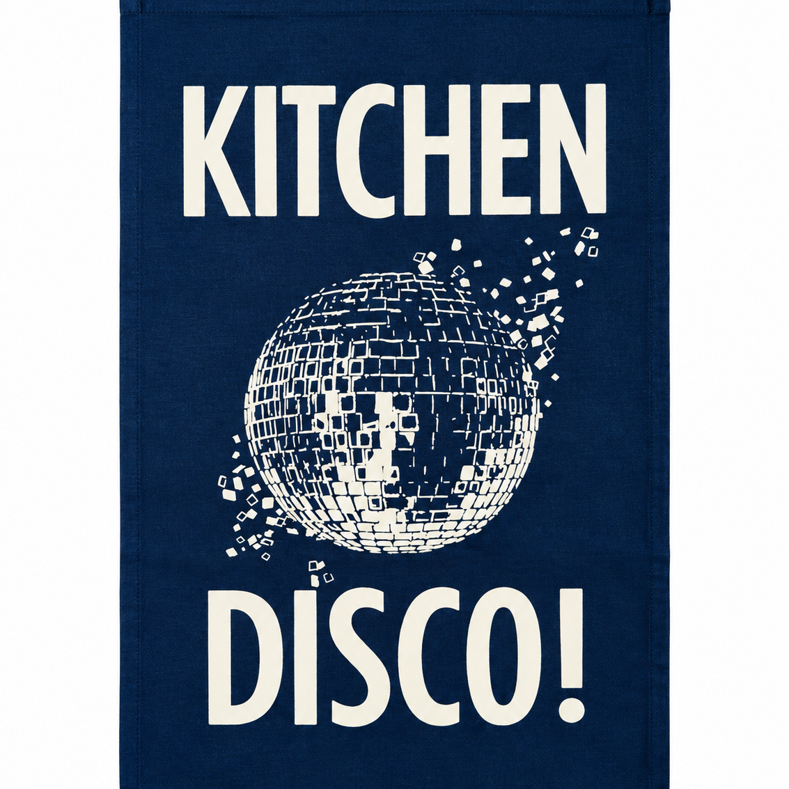 Kitchen Disco Tea Towel Navy & Ivory