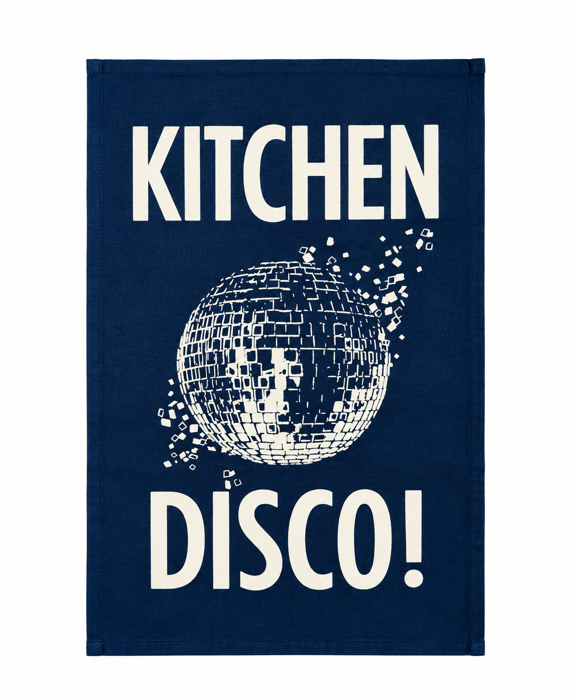 Kitchen Disco Tea Towel Navy & Ivory