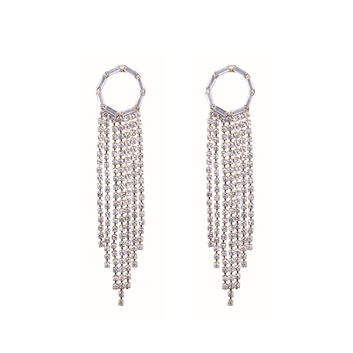 diamante tassel earrings - statement earrings