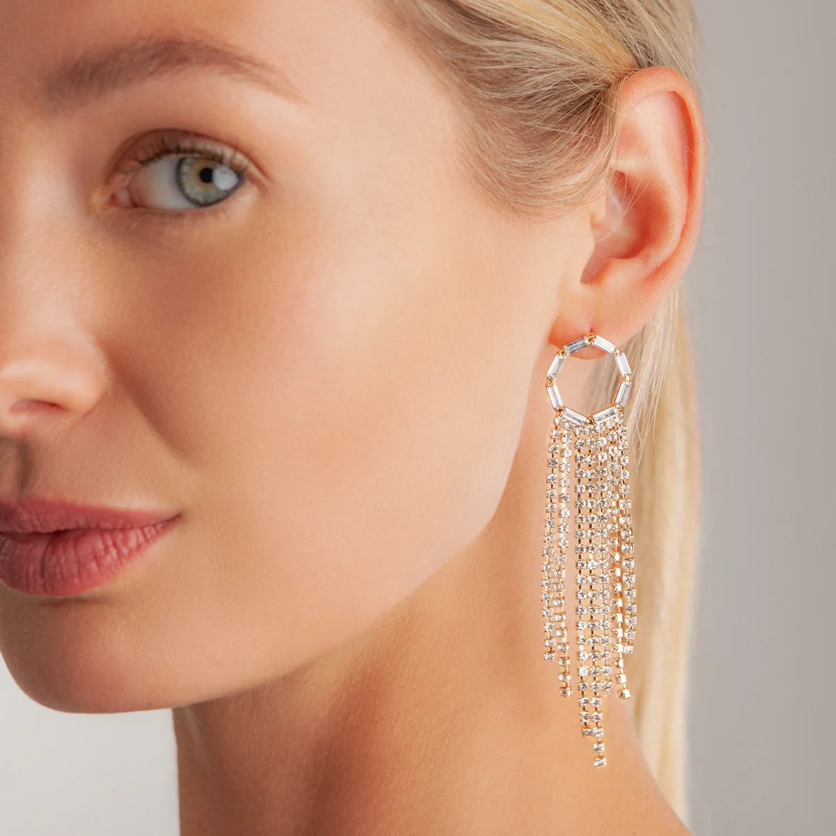 diamante tassel earrings - statement earrings