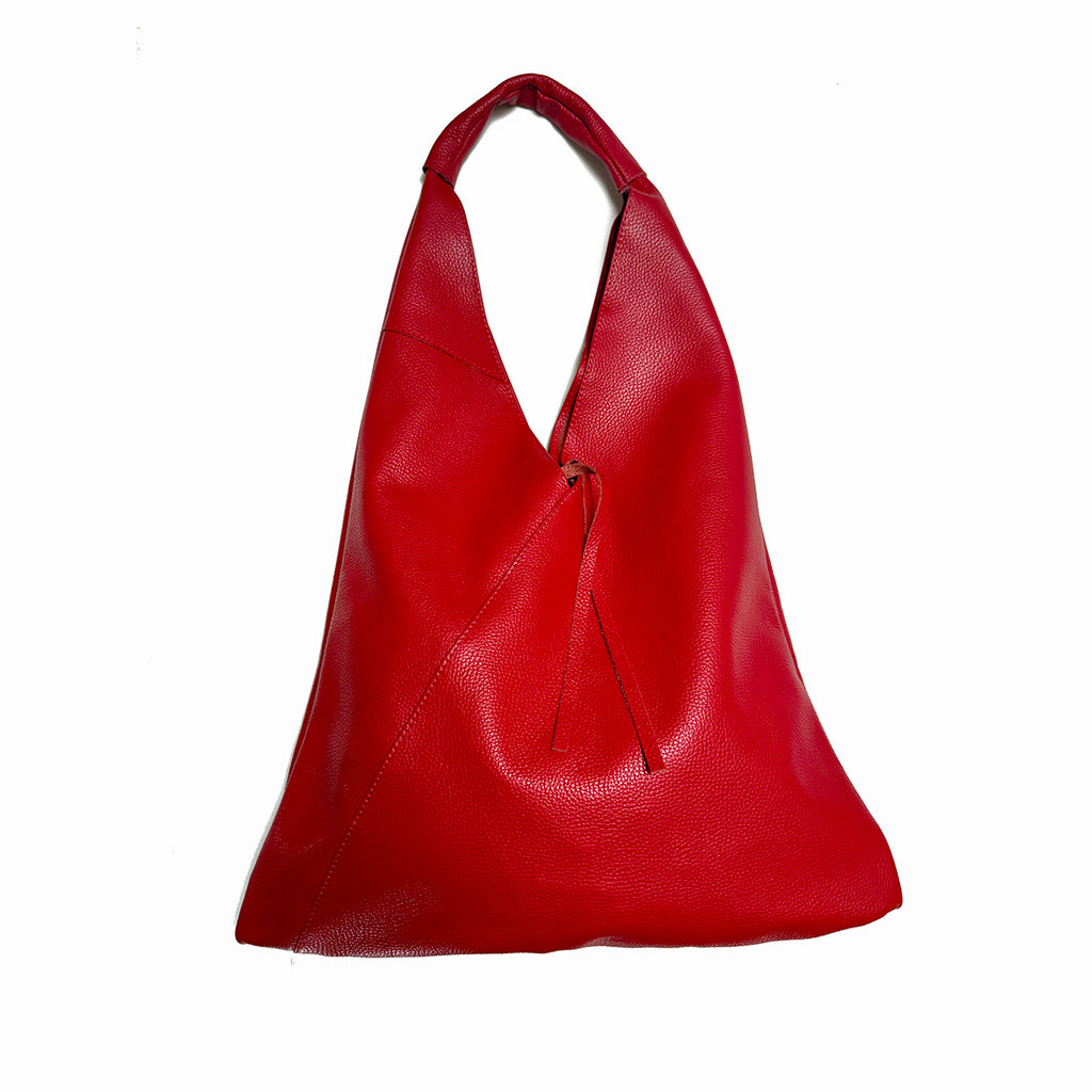 Red leather slouch bag  Disko Kids 