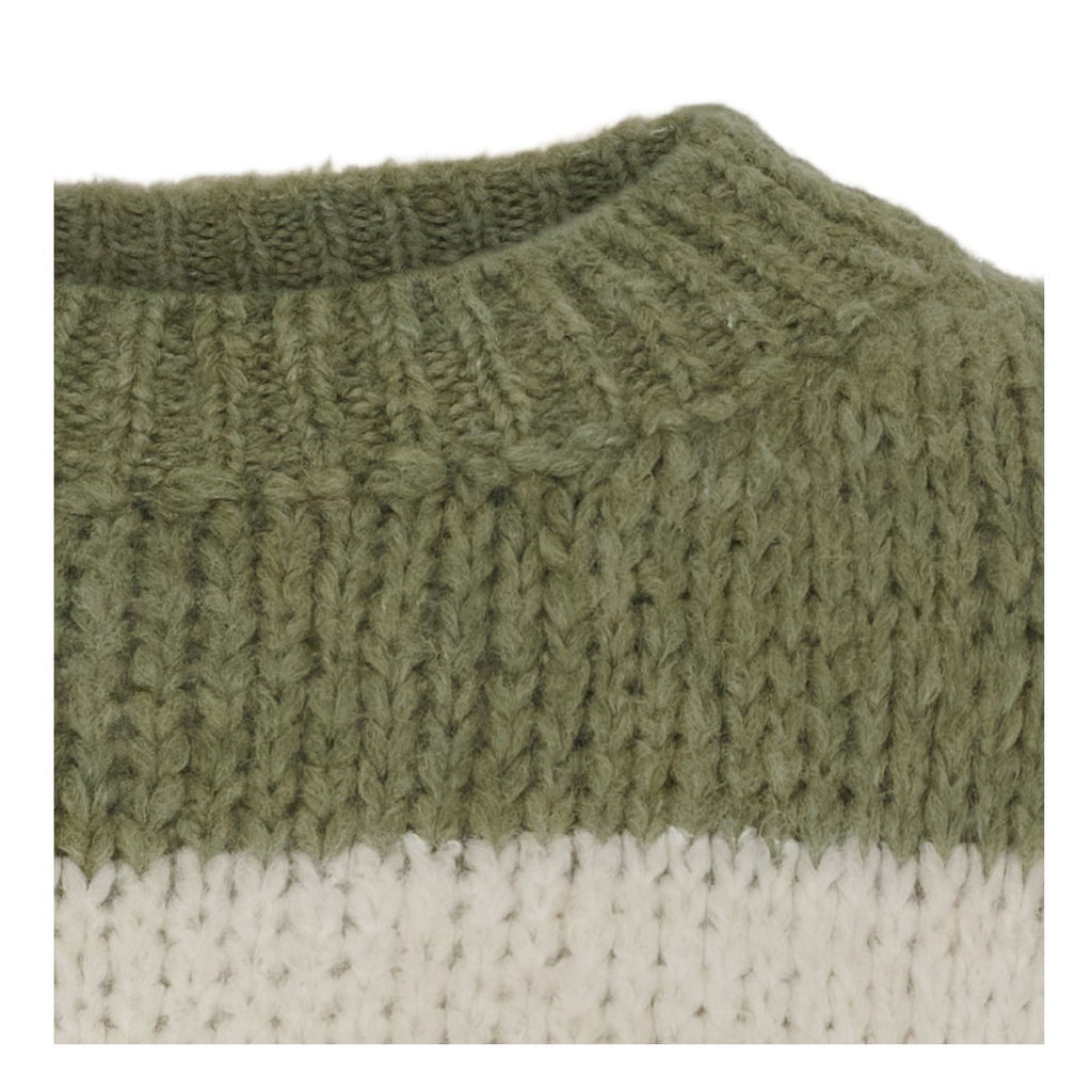 Khaki & Cream Wool Mix Jumper
