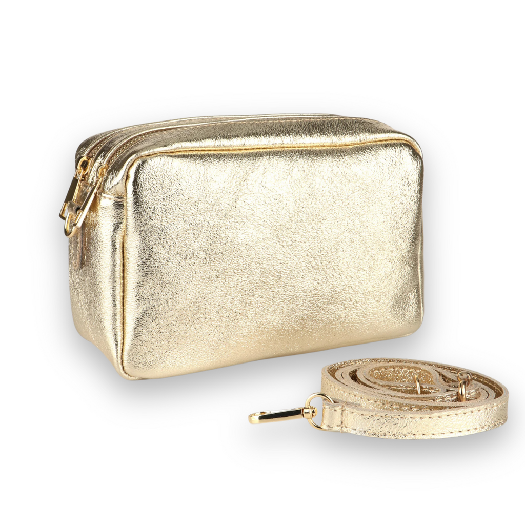 Gold Leather Disco Bag