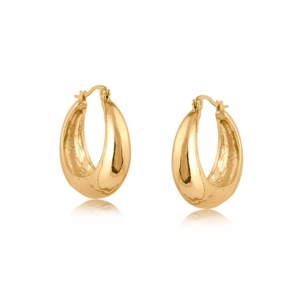 Gold Chunky Hoop Earrings - Disko Kids