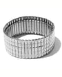 elasticated stretch silver cuff bracelet waterproof