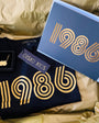 1986 box gift tshirt necklace card 40th birthday gift disko kids
