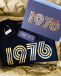 1976 box gift tshirt necklace card 50th birthday gift disko kids