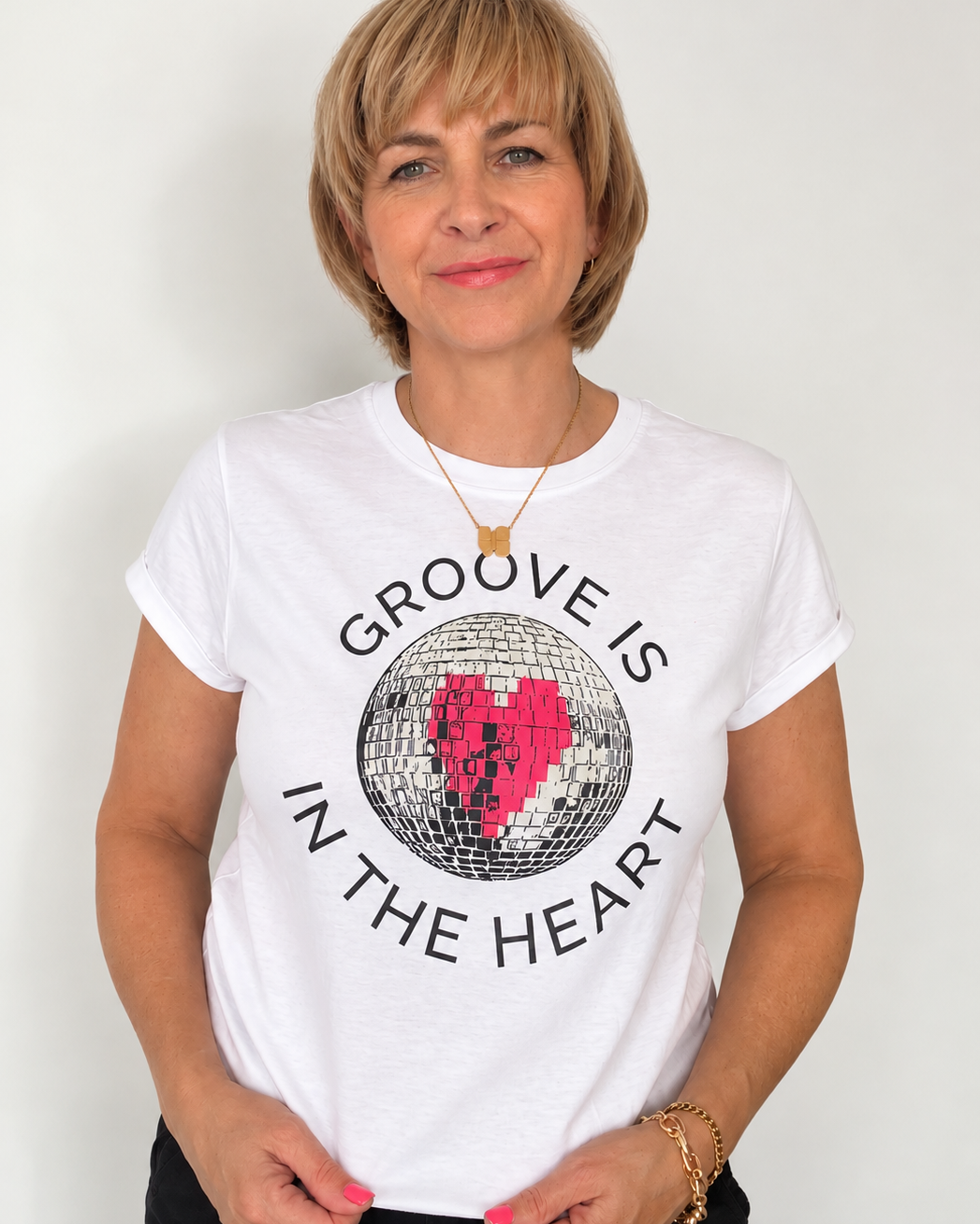 Groove Is In The Heart Candi Tshirt White