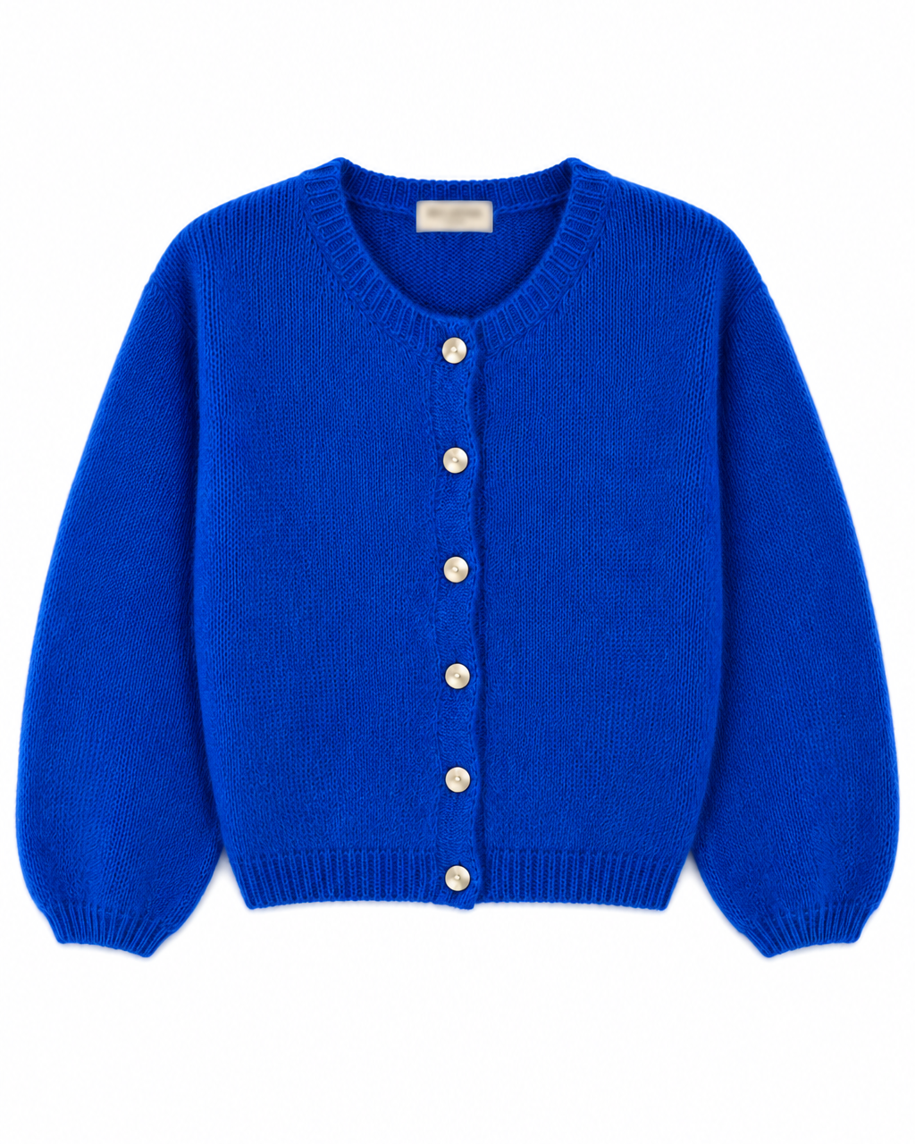 Royal Blue Round Neck Cardigan