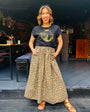 Womens black tshirt with gold discoball design - Disko Kids